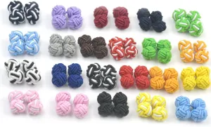 10 Pairs silk knot Cufflinks Cuff Links Cool Color random send