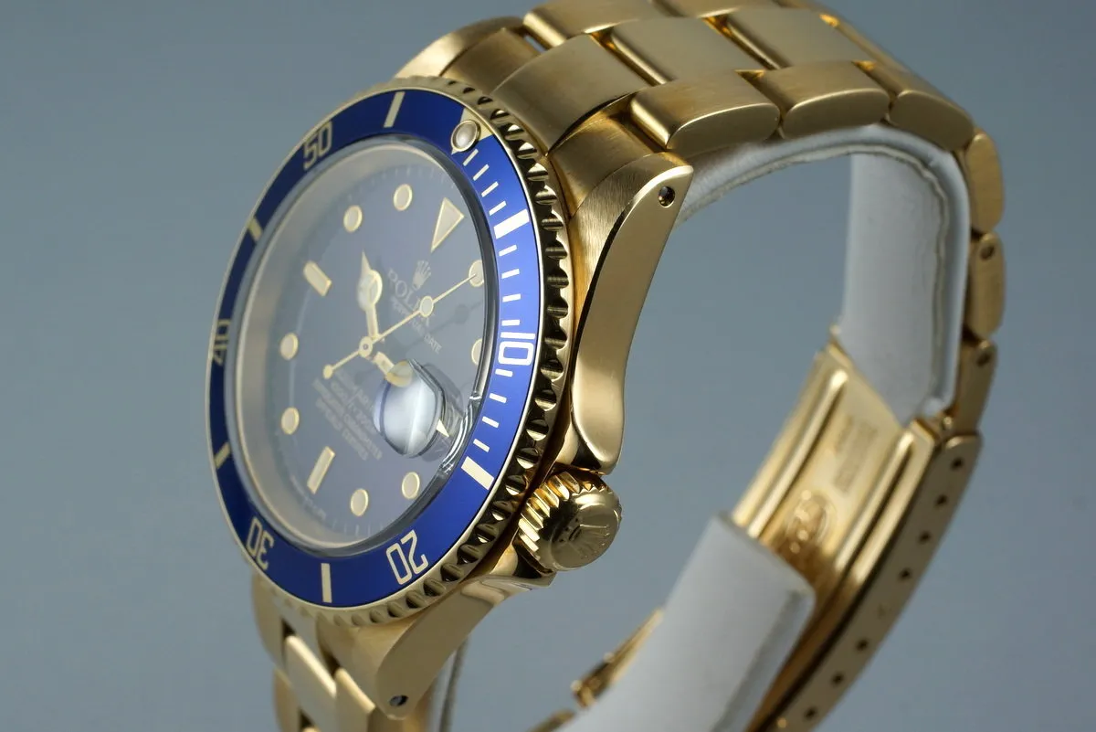 1988 Rolex YG Blue Submariner 16618