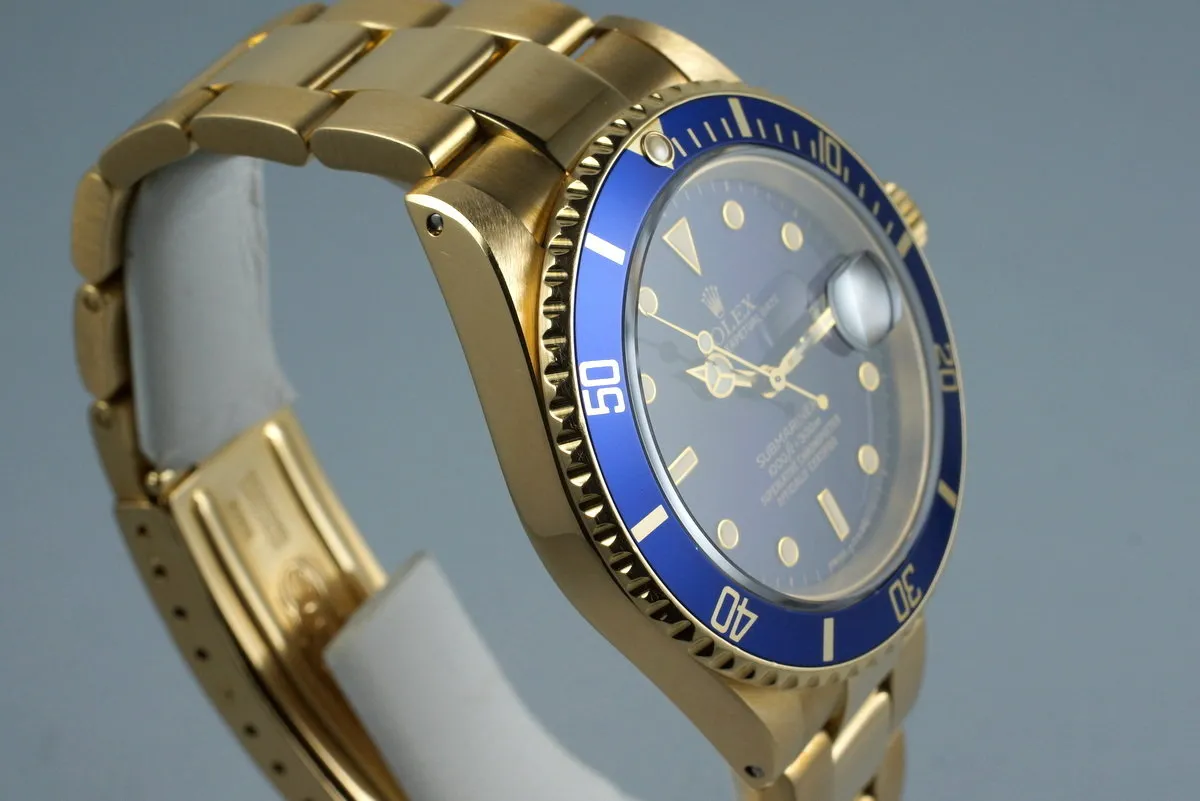 1988 Rolex YG Blue Submariner 16618
