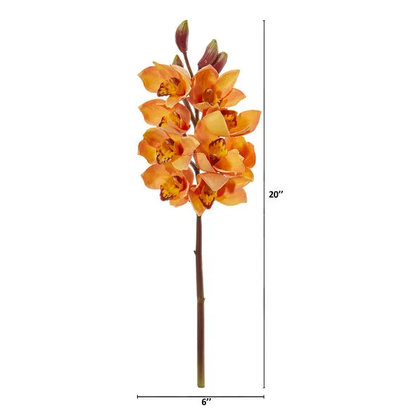 20" Cymbidium Orchid Artificial Flower (Set of 4)
