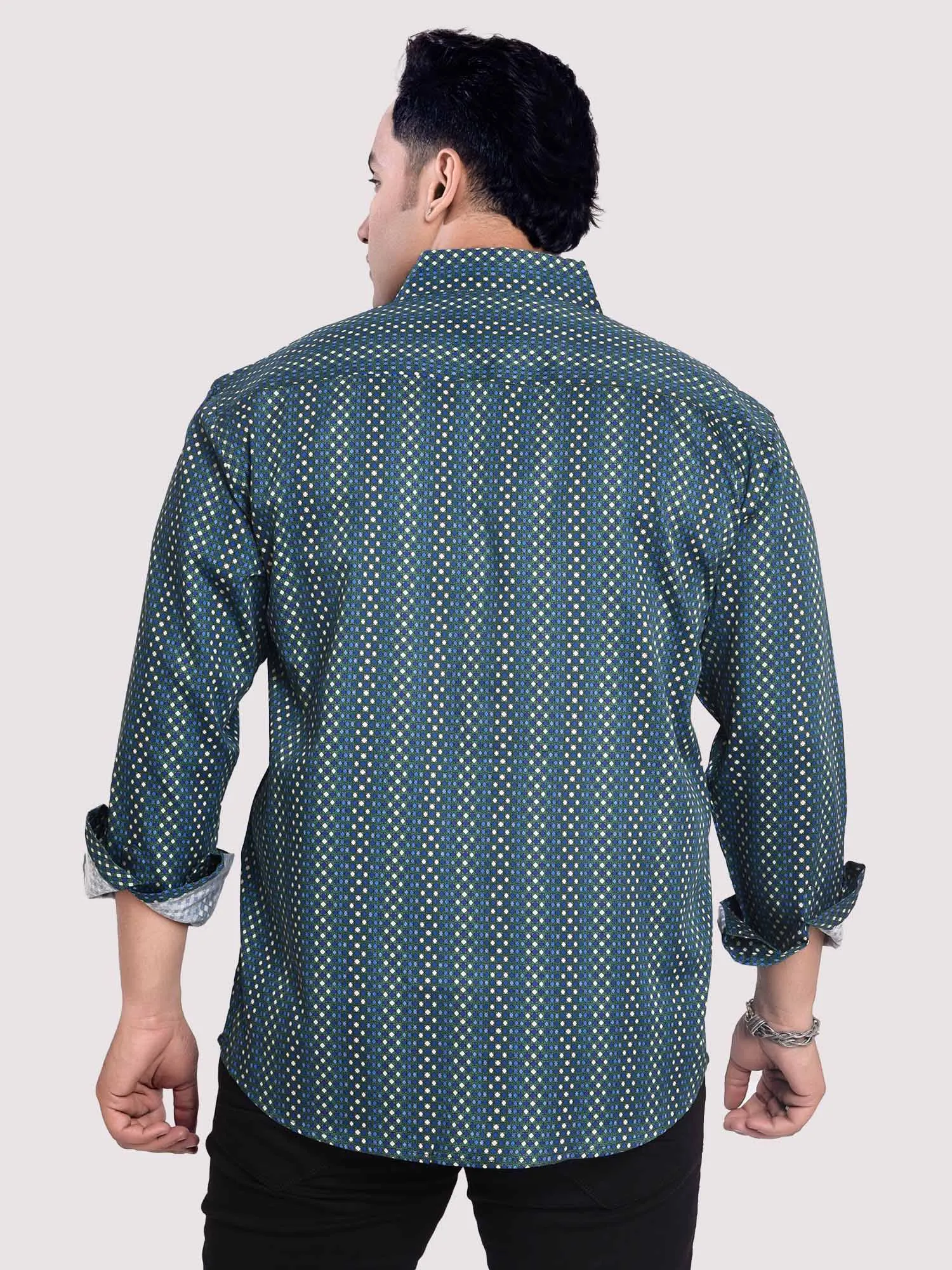 Alternate Checks Digital Printed Shirt Men's Plus Size