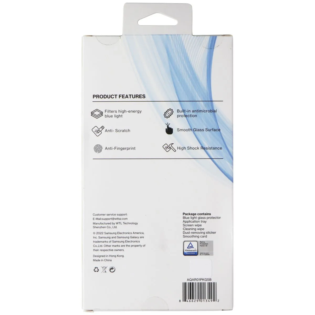 AQA Blue Light Glass Protector for Samsung Galaxy S22 - Clear