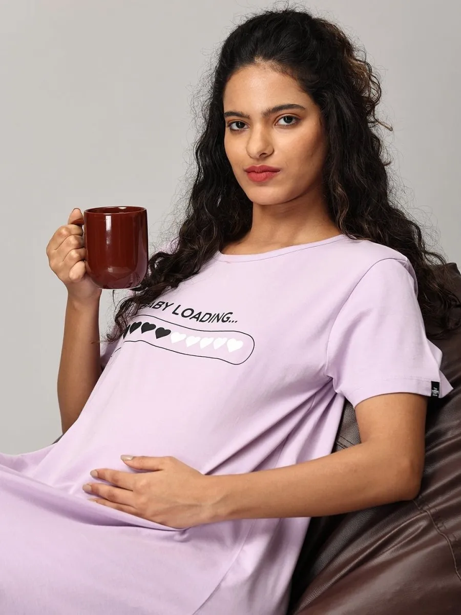Baby Loading Oversized Maternity T Shirt Dress