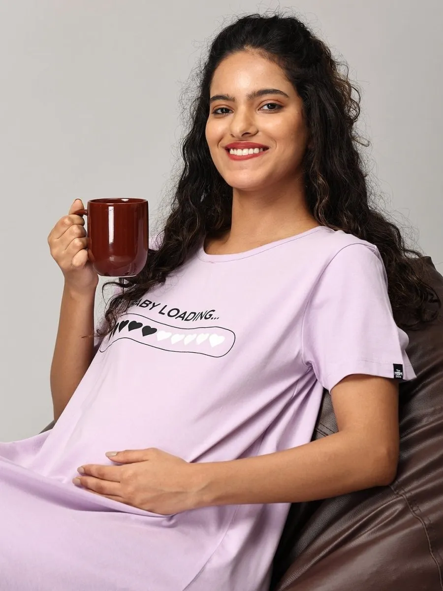 Baby Loading Oversized Maternity T Shirt Dress