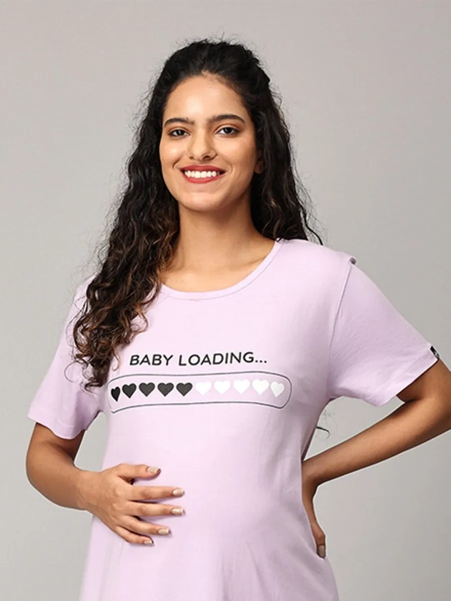Baby Loading Oversized Maternity T Shirt Dress