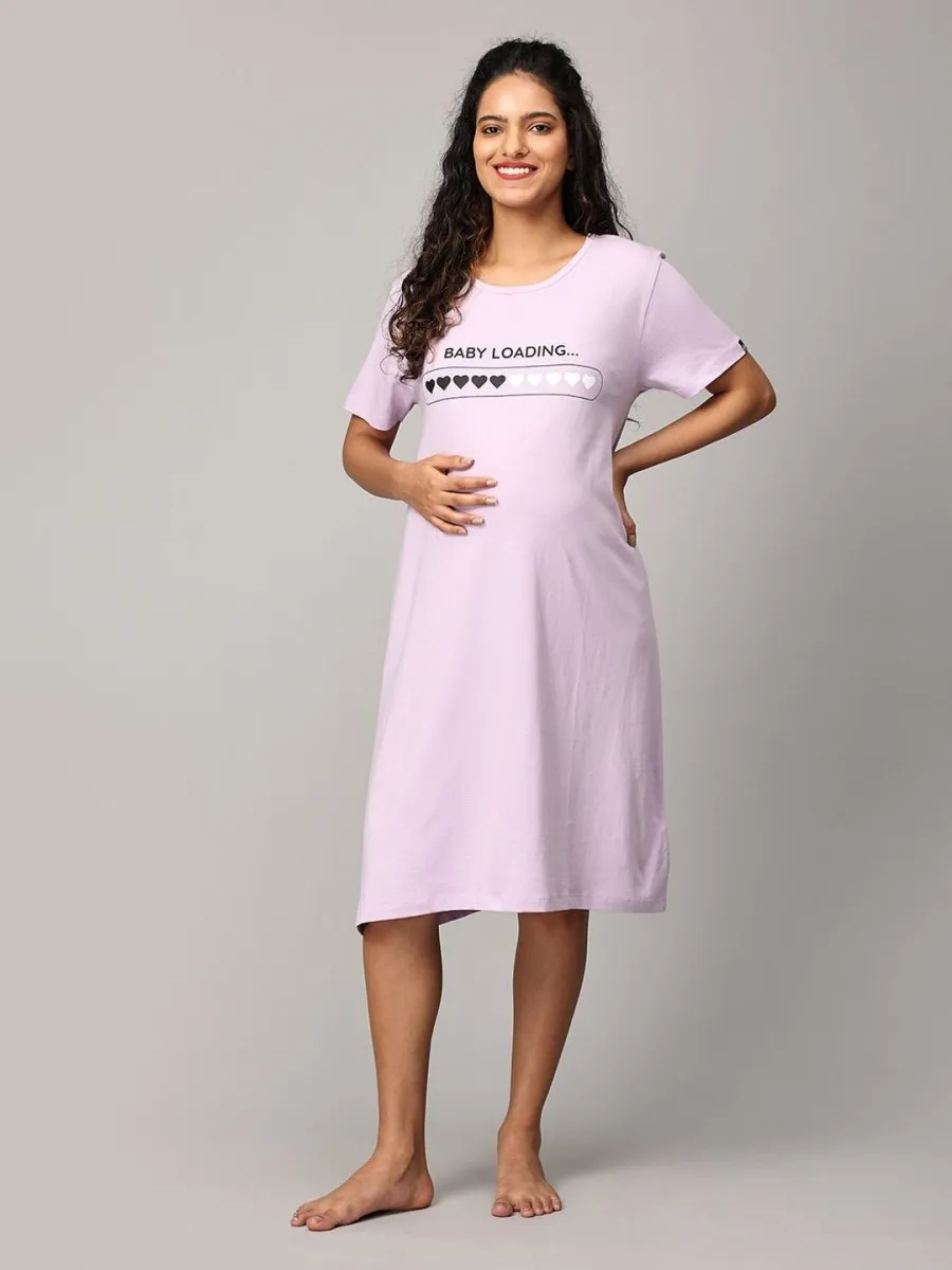 Baby Loading Oversized Maternity T Shirt Dress