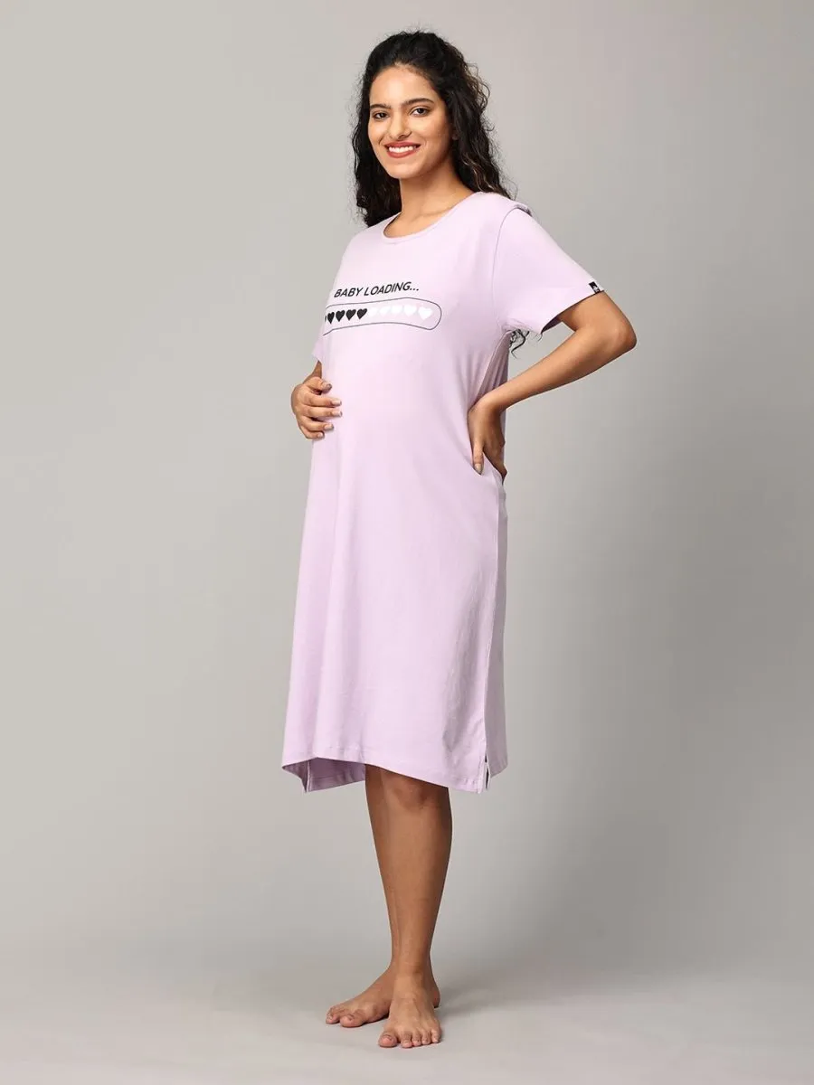 Baby Loading Oversized Maternity T Shirt Dress