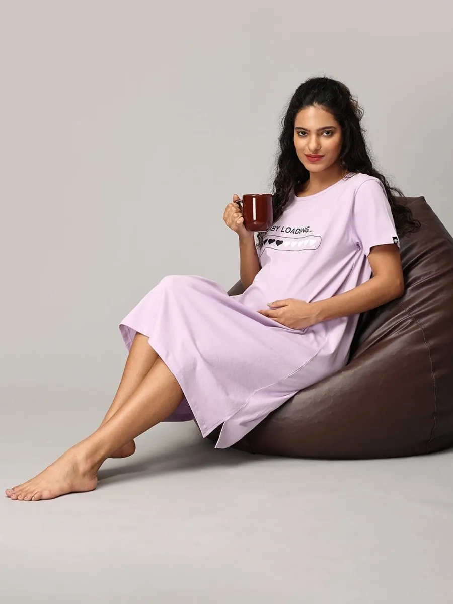 Baby Loading Oversized Maternity T Shirt Dress