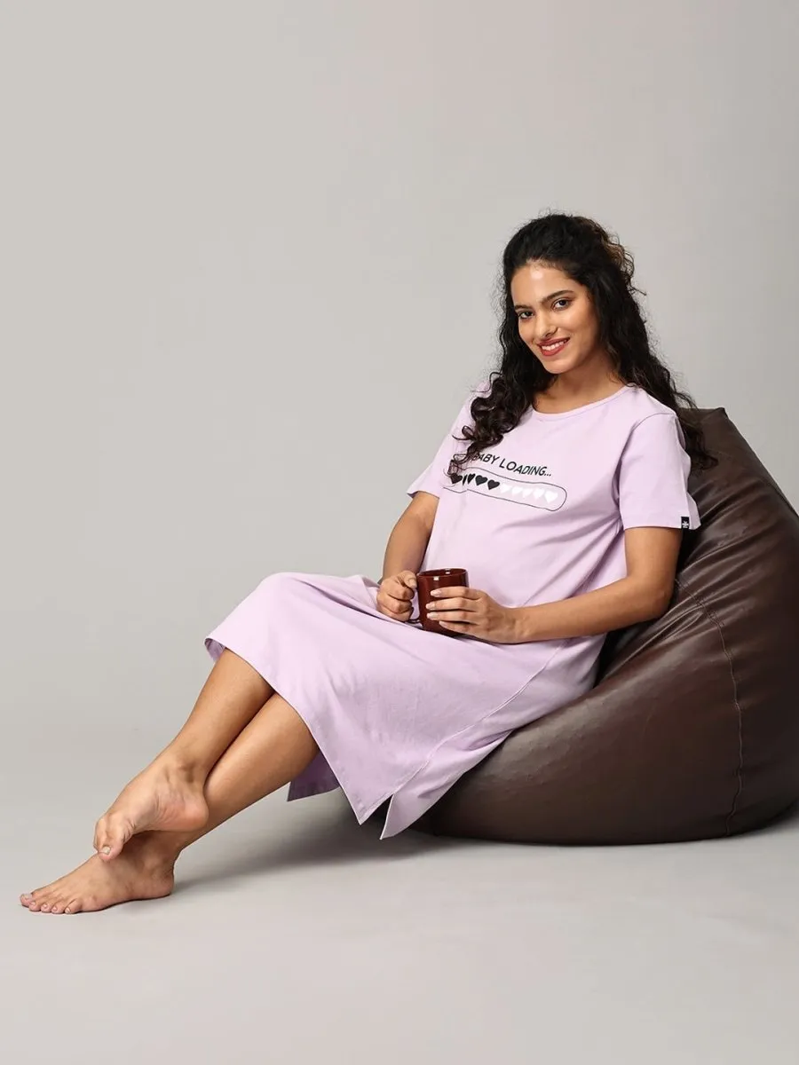 Baby Loading Oversized Maternity T Shirt Dress