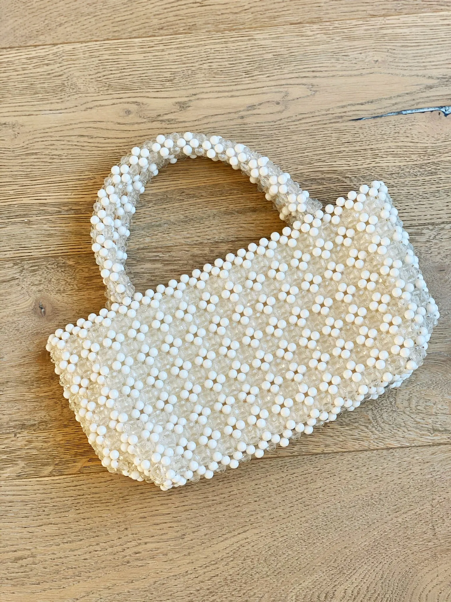 Beaded White Purse