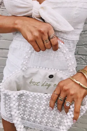 Beaded White Purse