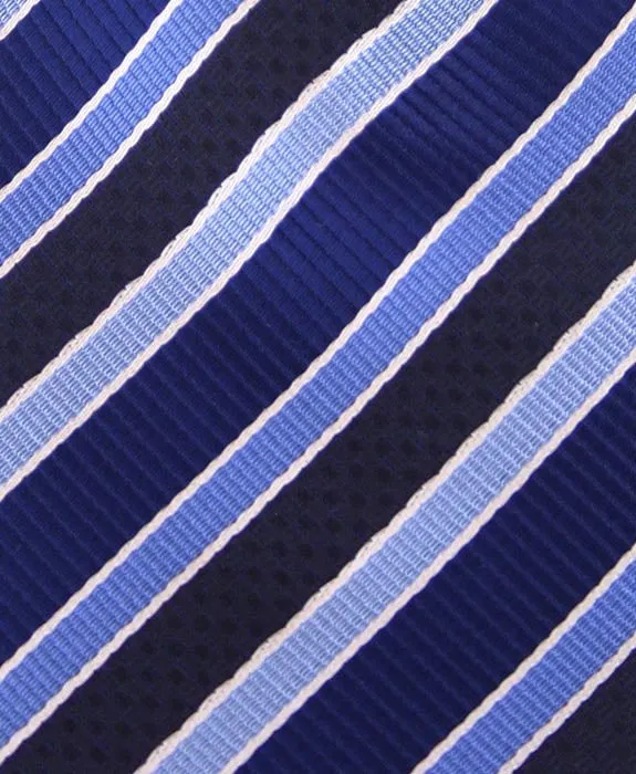 Black and Blue Striped 4" Wide Tie
