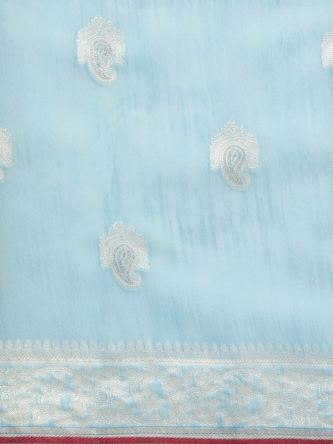 Blue & Off White Ethnic Motifs Rozana Saree