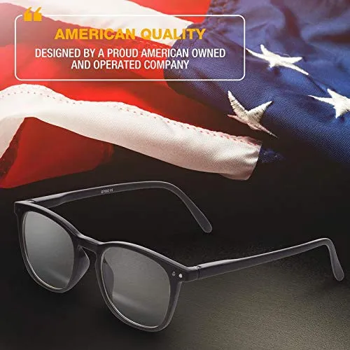 Blue Light Blocking Glasses - Computer Screen Bluelight Protection - Anti UV - Charleston Model ( 2.5, Black)