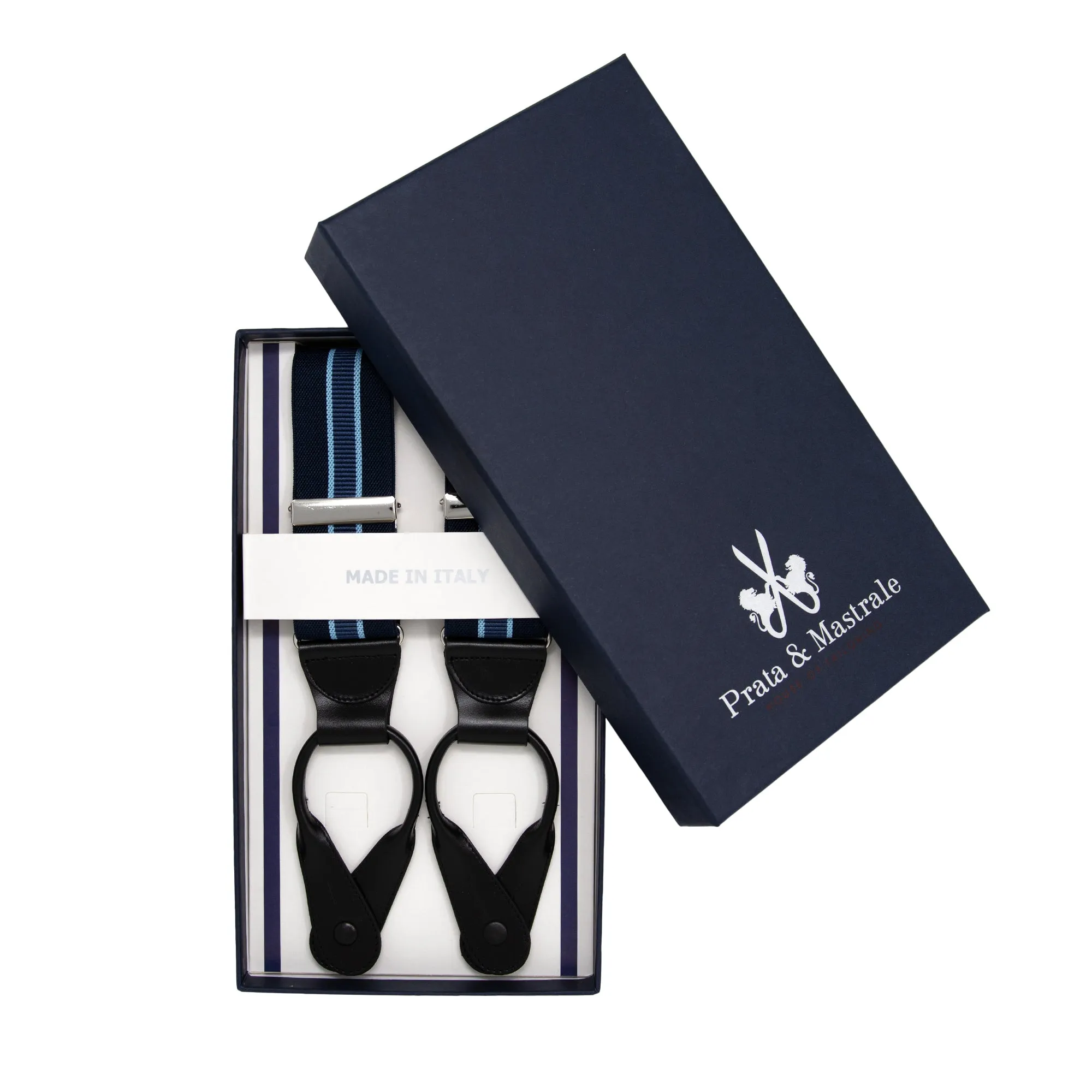 Bretelle Larghe - BLUE DOUBLE STRIPES