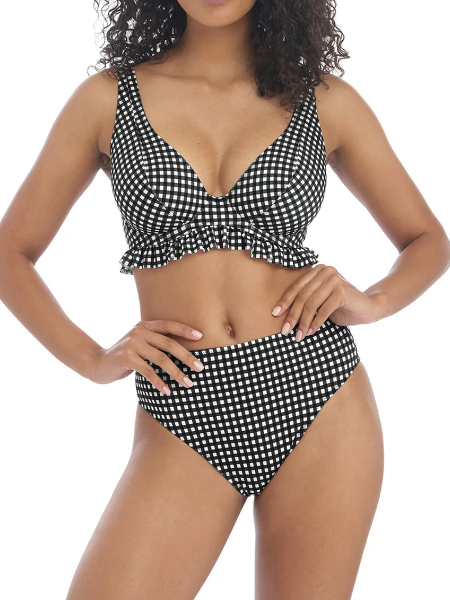 Check In High Apex Bikini Top - Monochrome