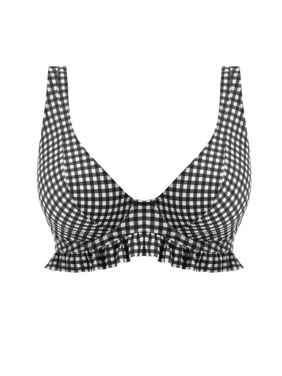 Check In High Apex Bikini Top - Monochrome