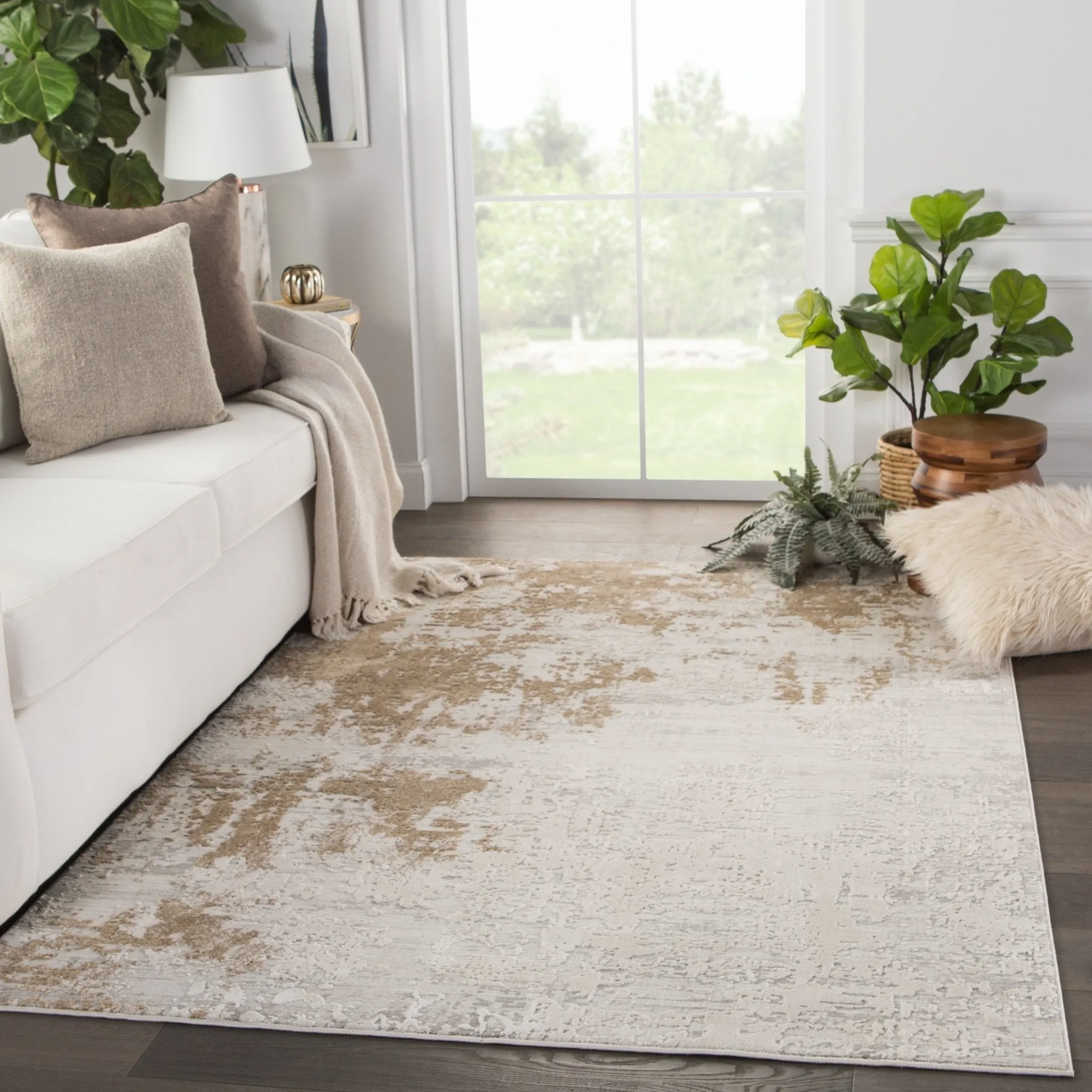 Cirque CIQ28 Grey/Gold Rug
