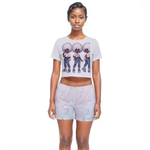 Cotton Candy Stylie Crop Top and Shorts Outfit Set