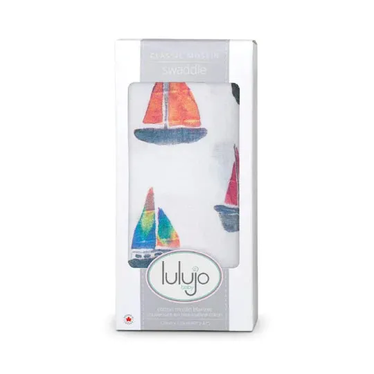 Cotton Swaddle, Sailboats