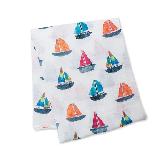 Cotton Swaddle, Sailboats