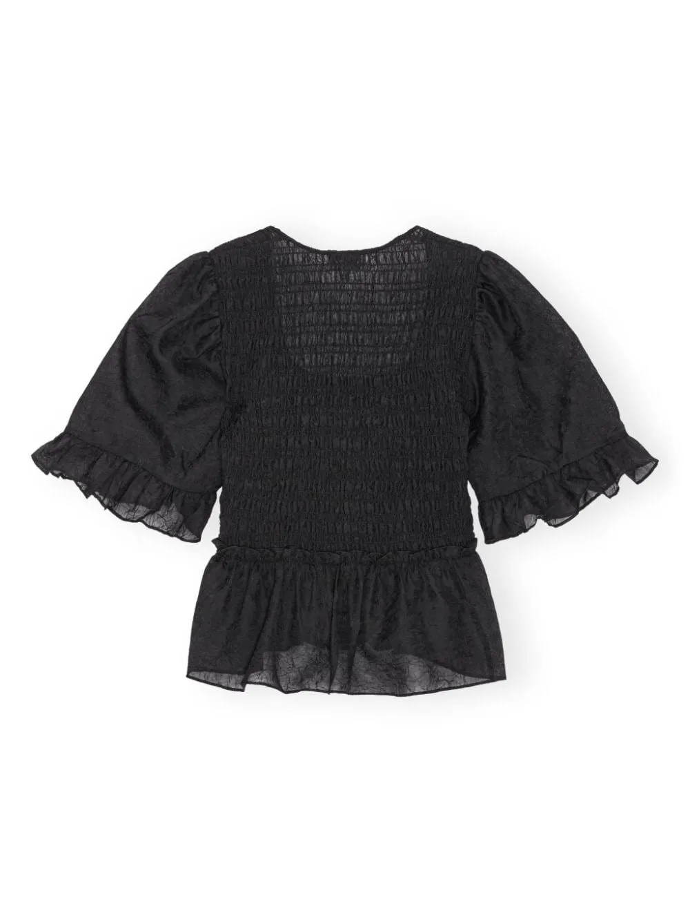 CRINKLED GEORGETTE SMOCK BLOUSE