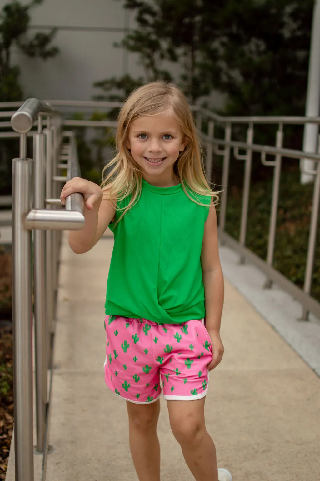 Crop Knot Tank - Emerald