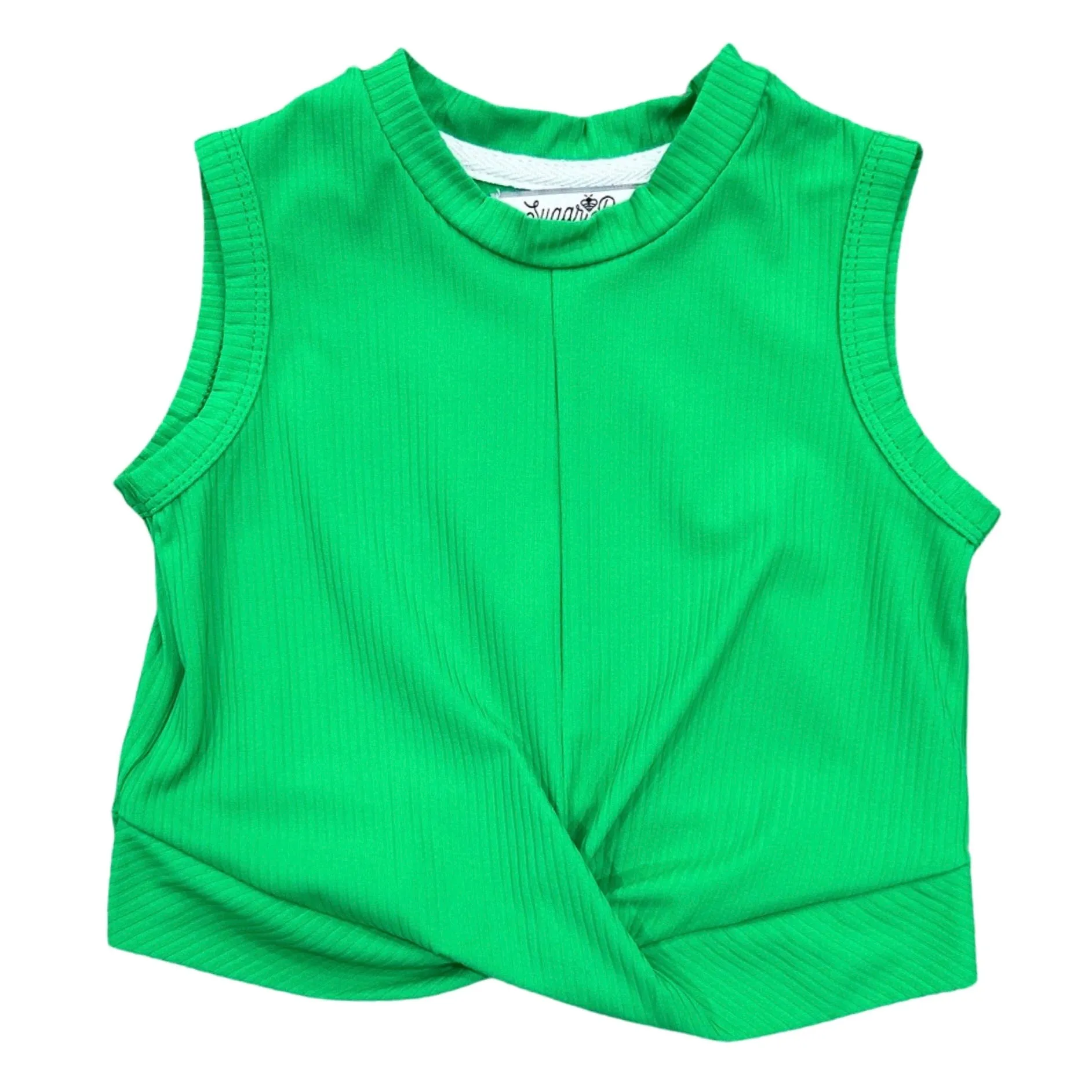 Crop Knot Tank - Emerald