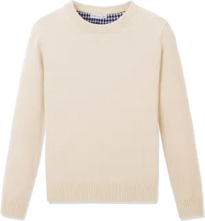 CUNYI Boys' Long Sleeve Crew Neck Cotton Pullover Knit Sweater