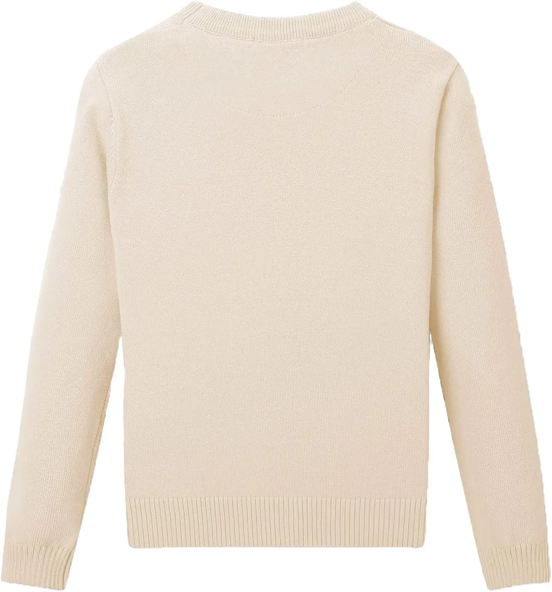 CUNYI Boys' Long Sleeve Crew Neck Cotton Pullover Knit Sweater