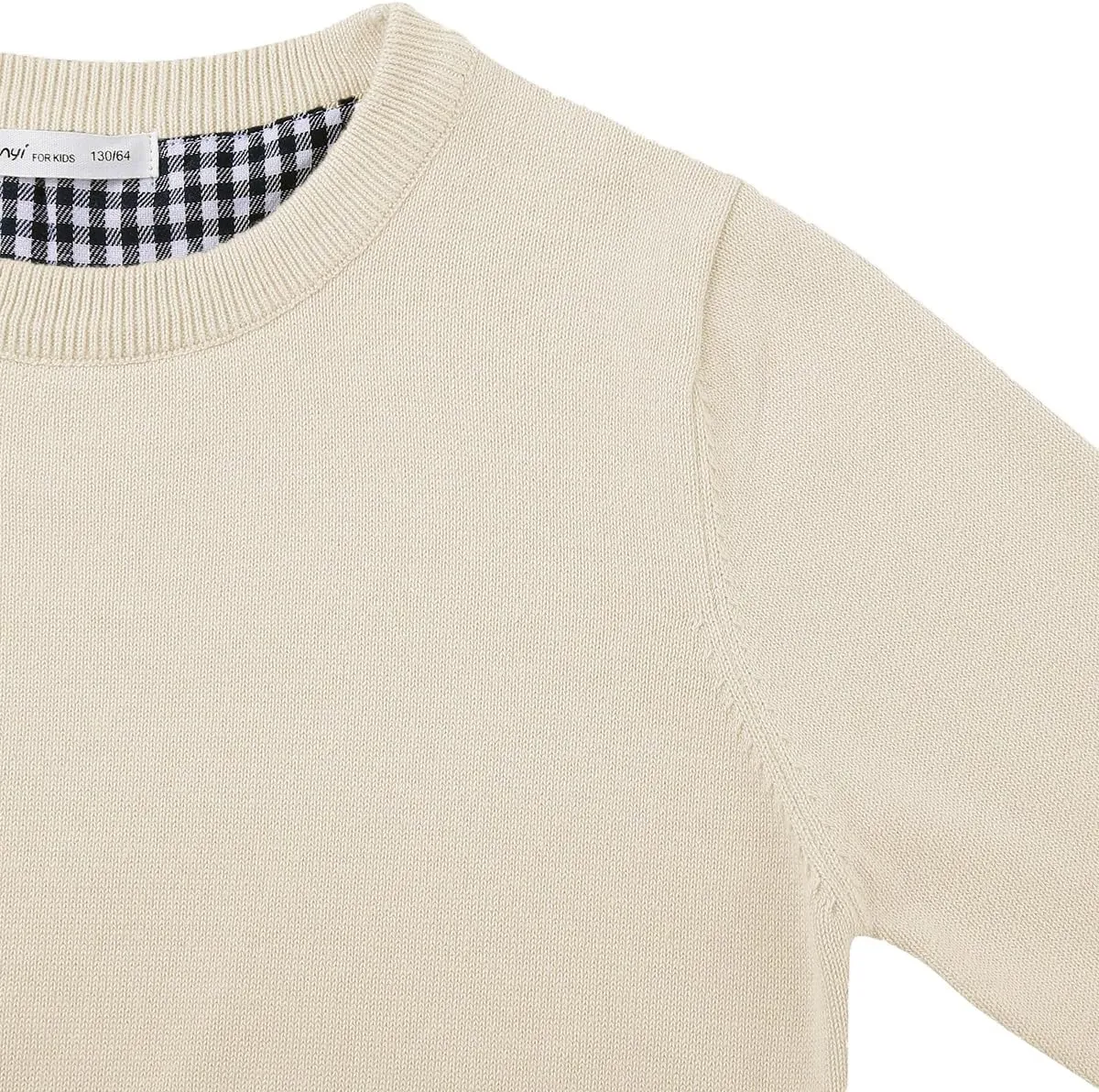 CUNYI Boys' Long Sleeve Crew Neck Cotton Pullover Knit Sweater