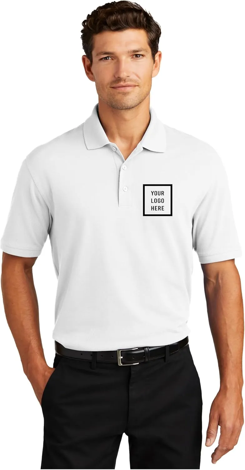 Custom Polo Shirts for Men Women Personalized Design Your Own Text Logo Name Embroidered 100% Cotton Golf Shirt