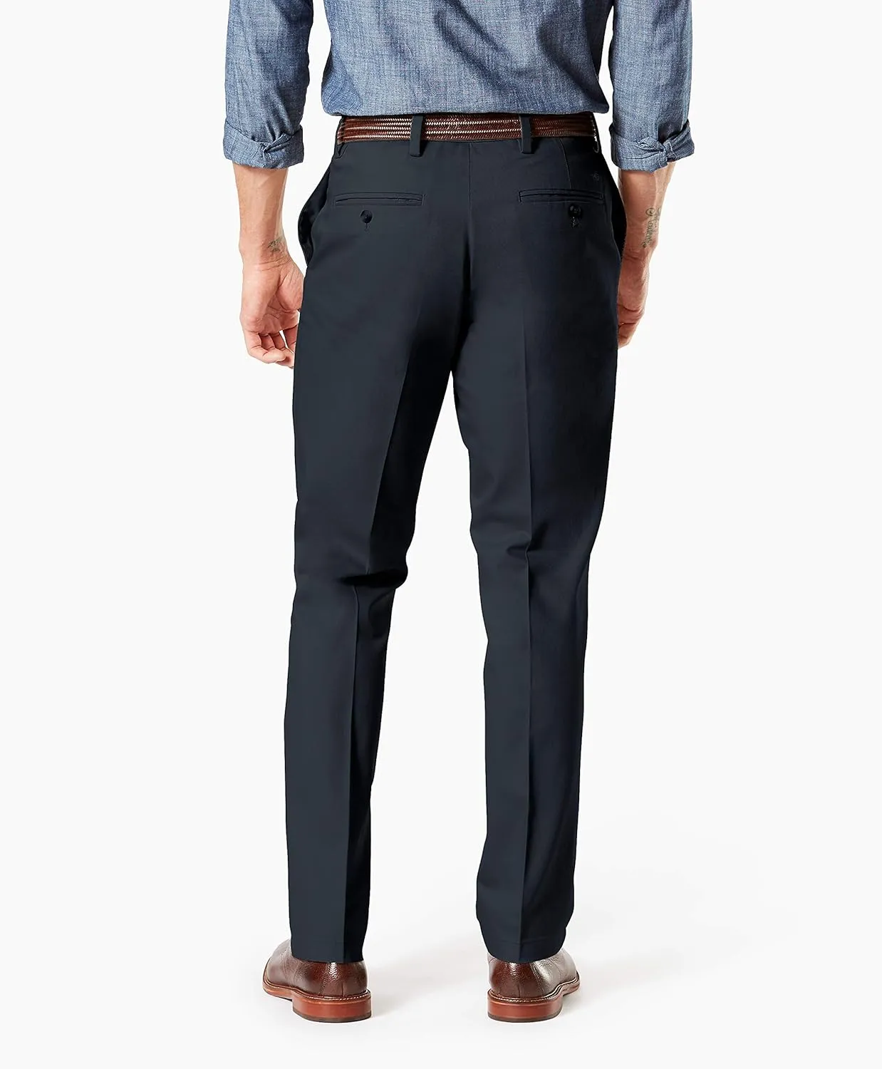 Dockers Men's Straight Fit Signature Lux Cotton Stretch Khaki Pant Creased