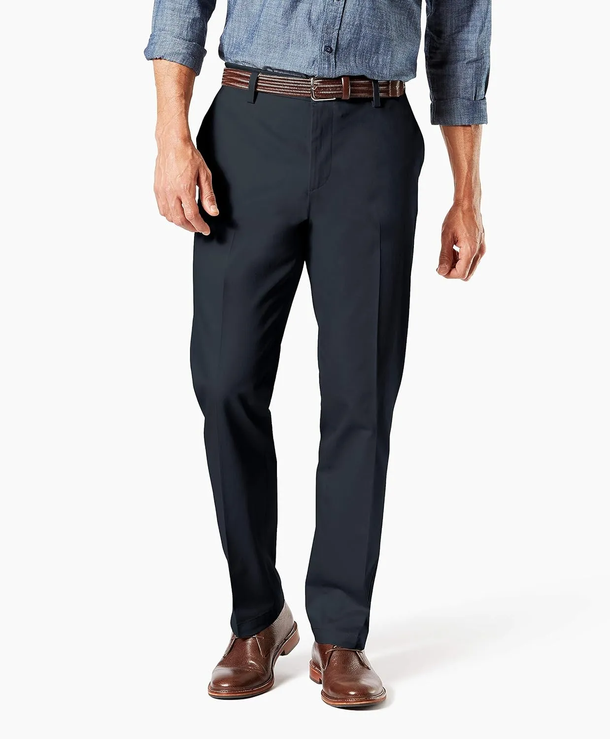 Dockers Men's Straight Fit Signature Lux Cotton Stretch Khaki Pant Creased
