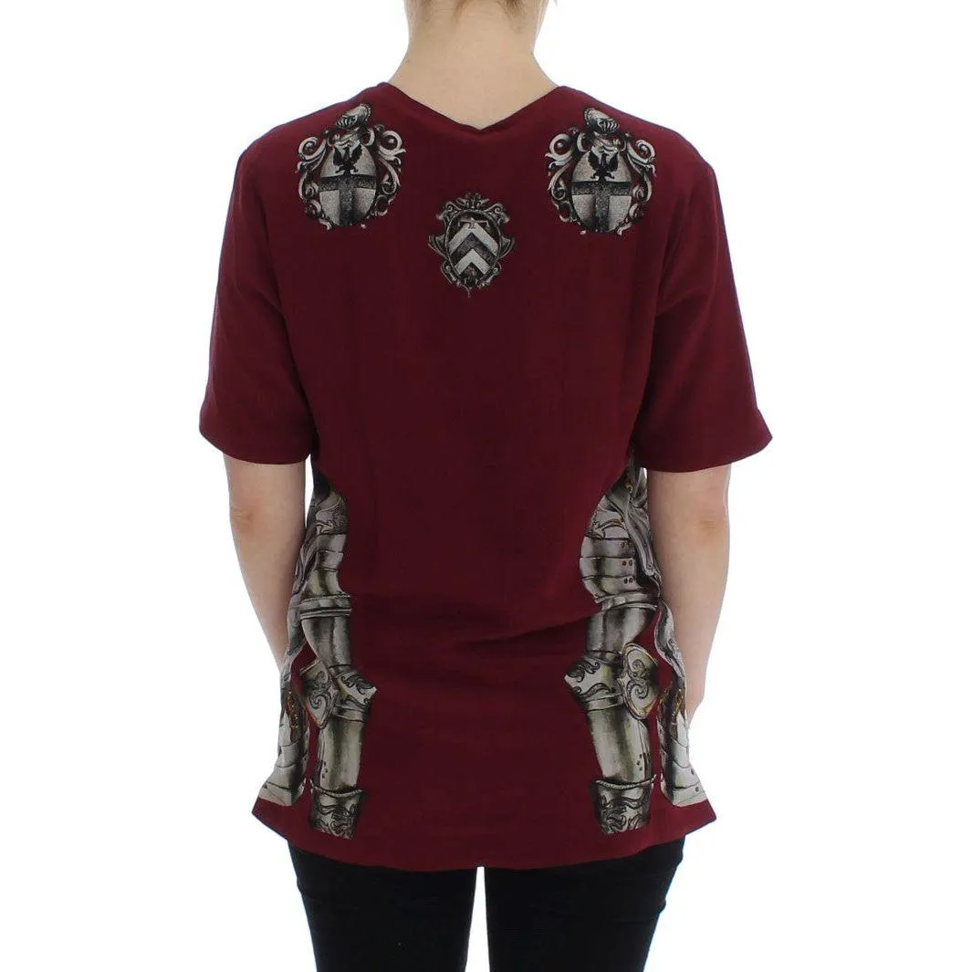 Dolce & Gabbana Enchanted Sicily Silk Blouse with Knight Print