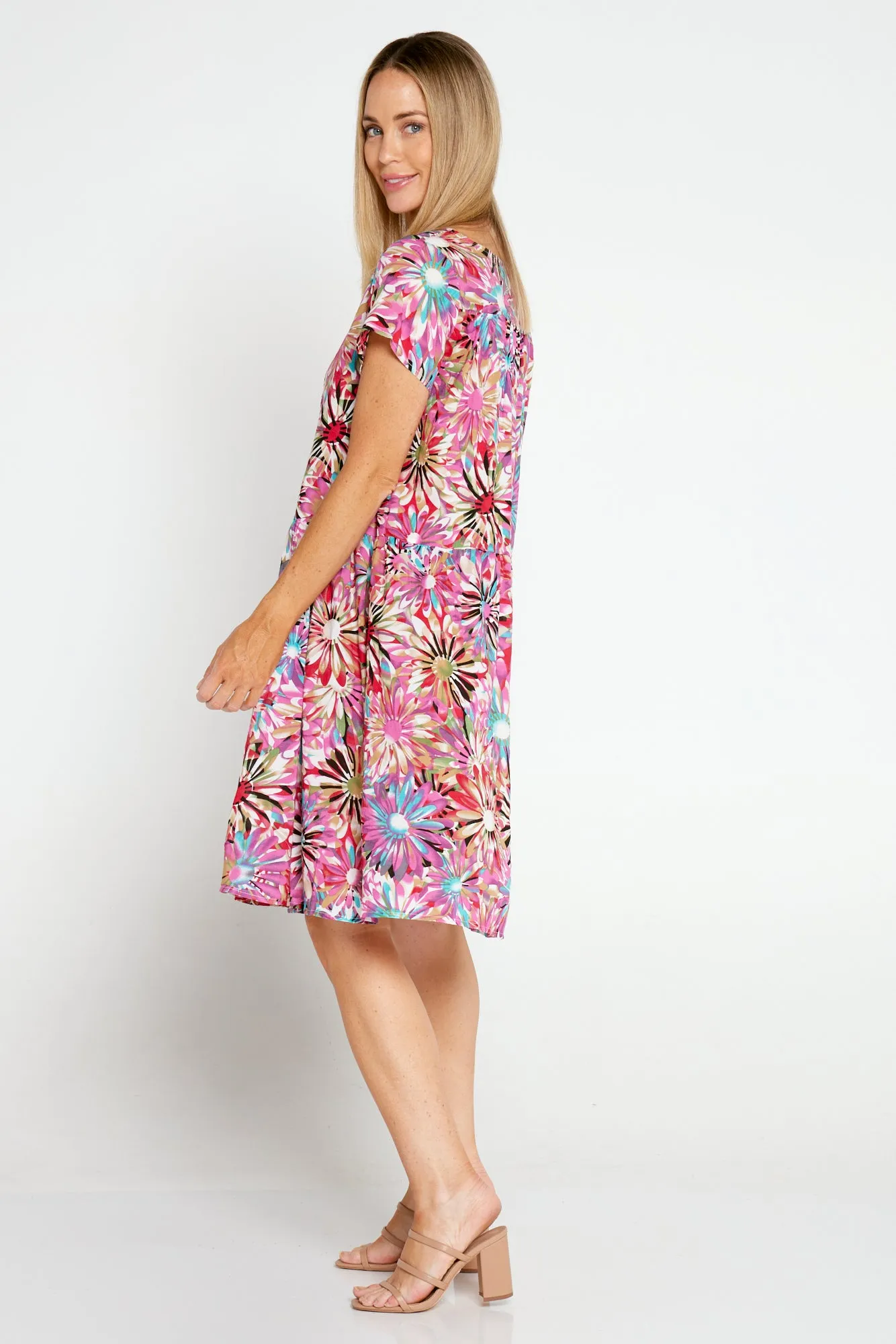 Emery Cotton Dress - Pink Floral