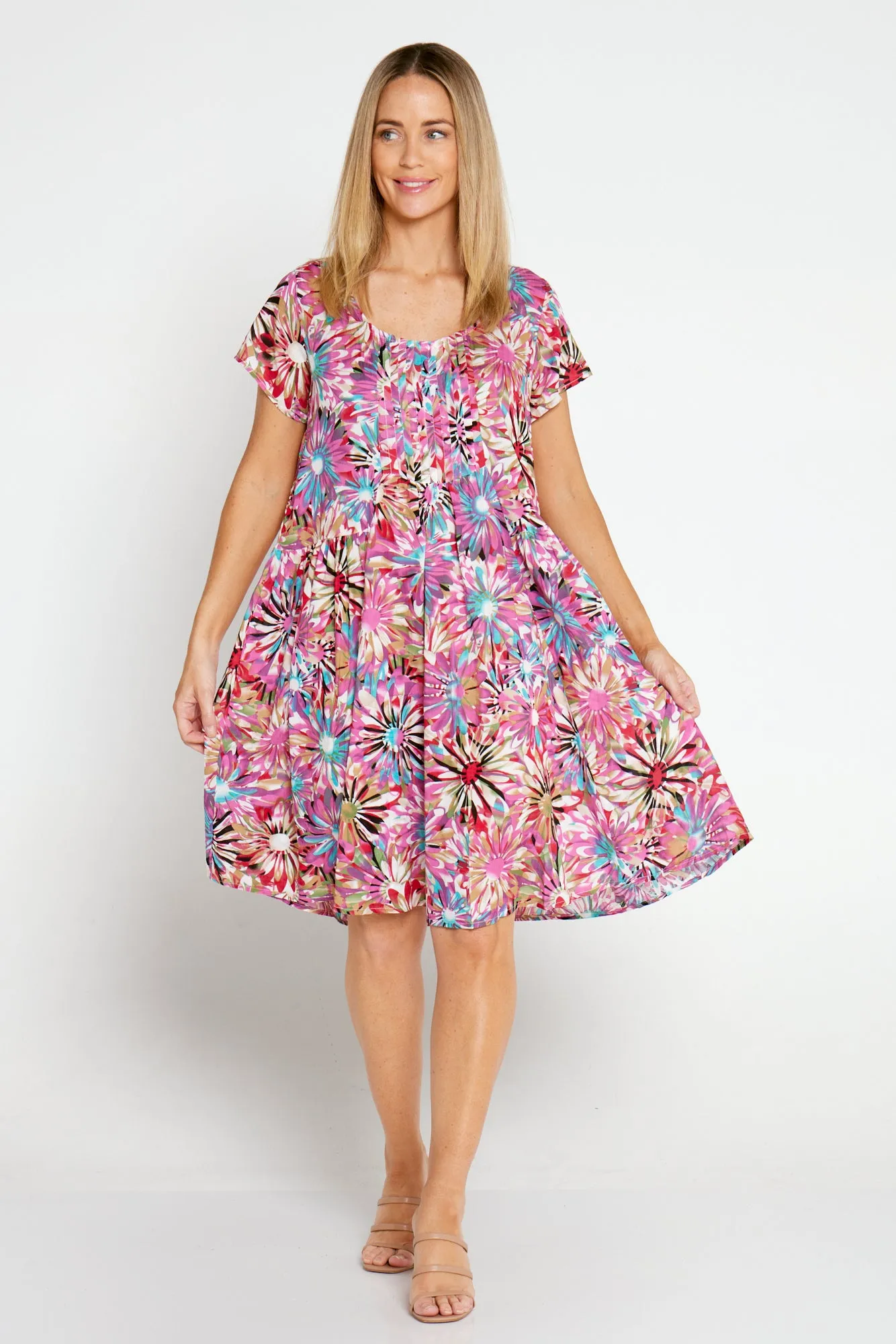 Emery Cotton Dress - Pink Floral