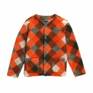 Engineered Garments Knit Cardigan Diamond Knit Poly Wool (Orange)