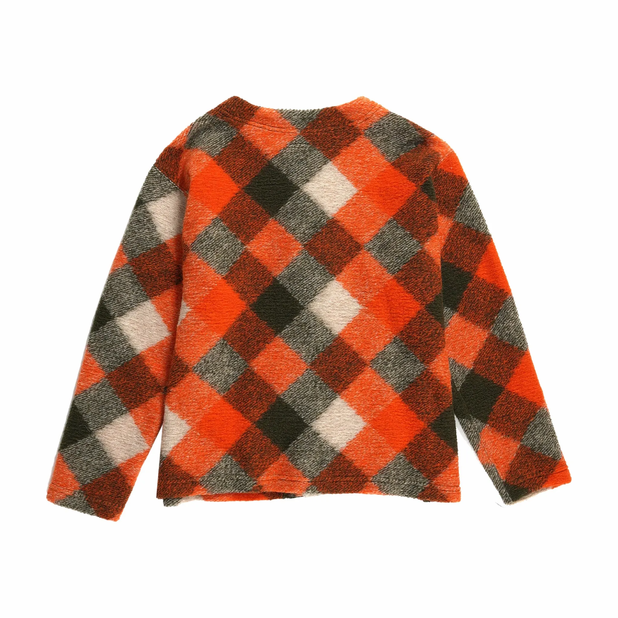 Engineered Garments Knit Cardigan Diamond Knit Poly Wool (Orange)