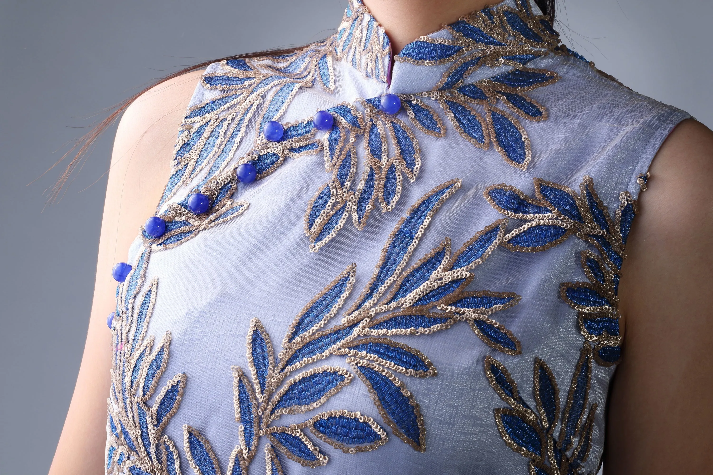 EVELYN Sequins Cheongsam (Blue)