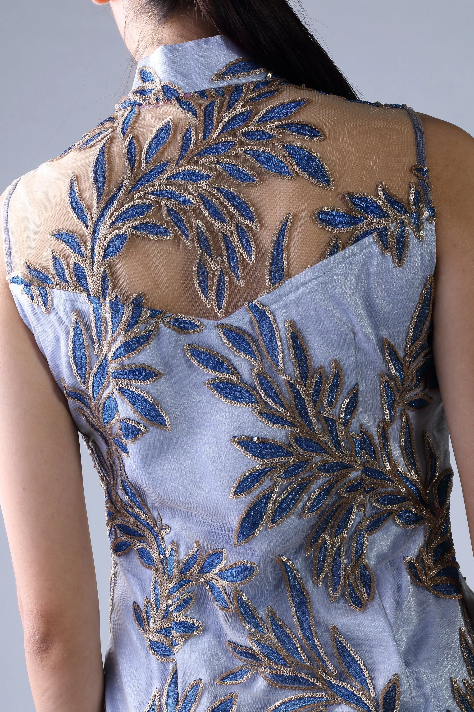EVELYN Sequins Cheongsam (Blue)