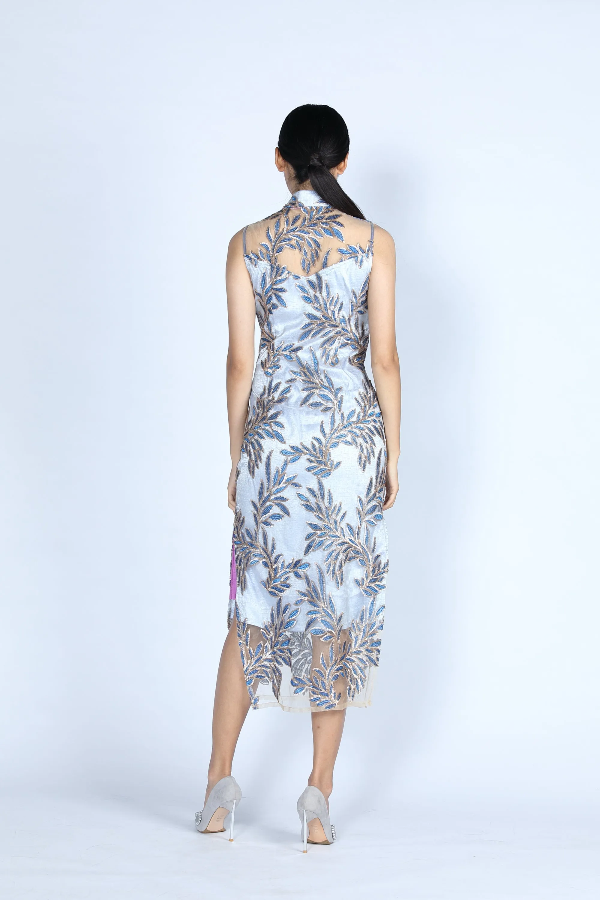 EVELYN Sequins Cheongsam (Blue)