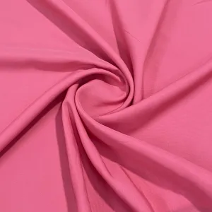 Exclusive Punch Pink Solid Malai Crepe Fabric