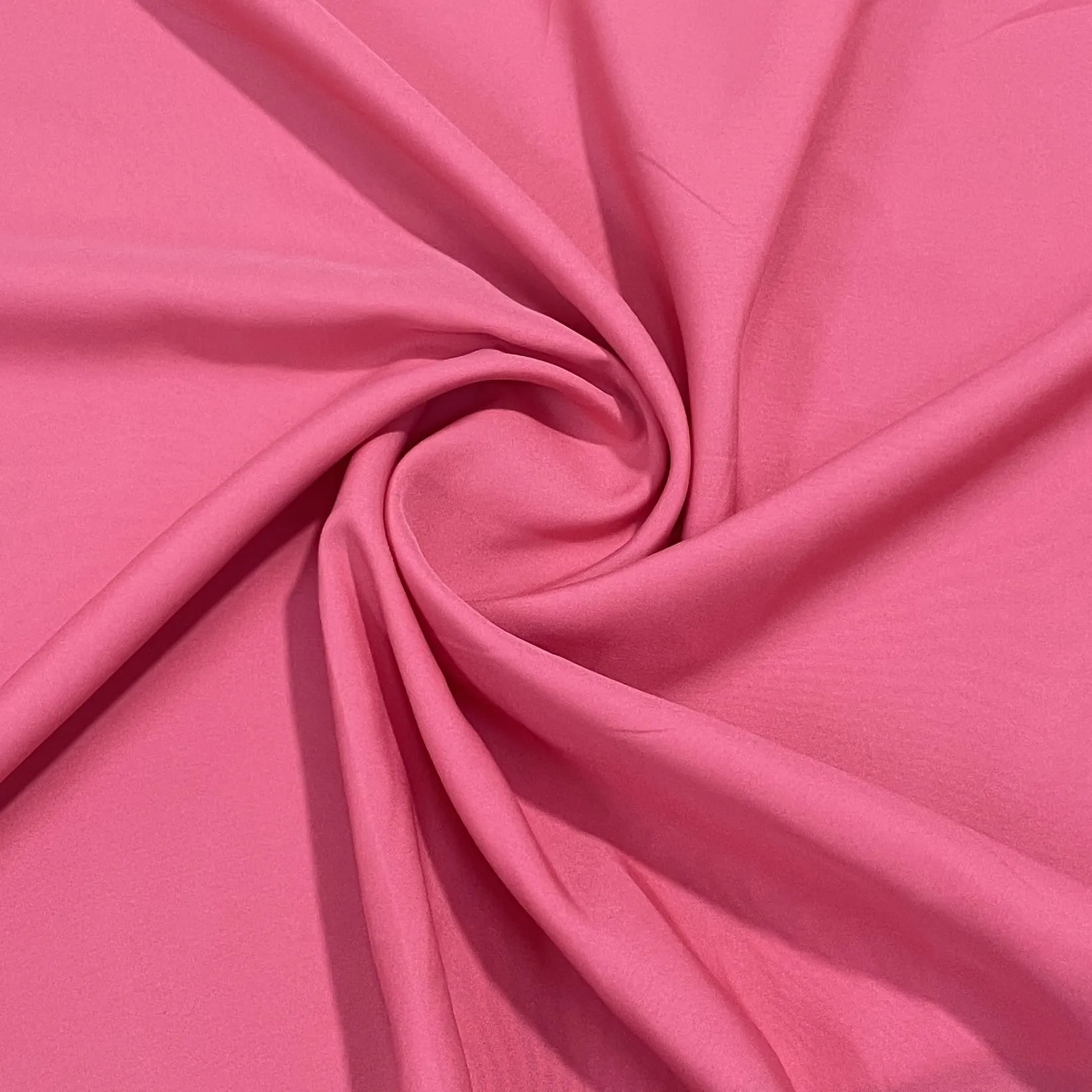 Exclusive Punch Pink Solid Malai Crepe Fabric