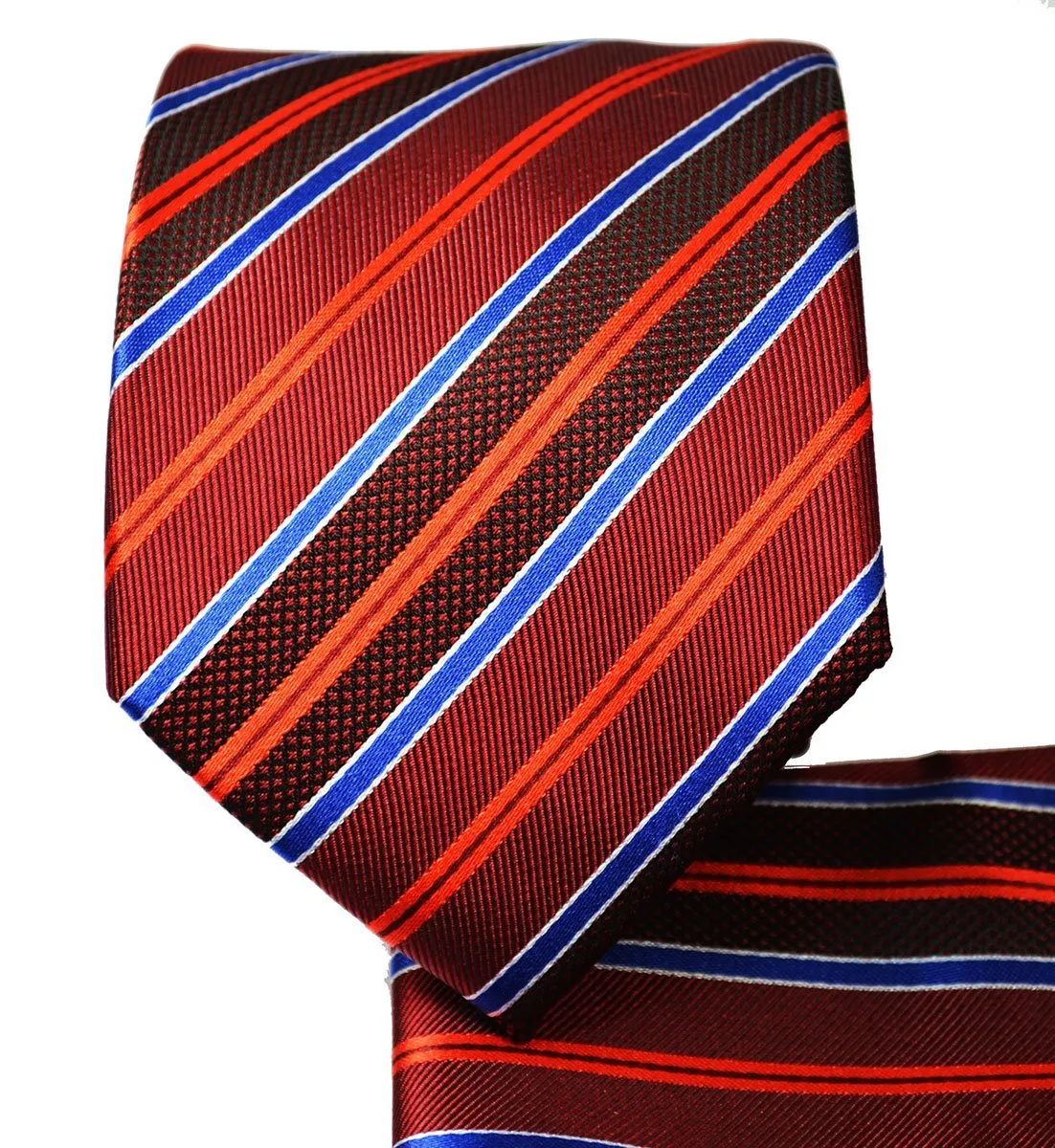 Fire Red Silk Tie Set by Paul Malone