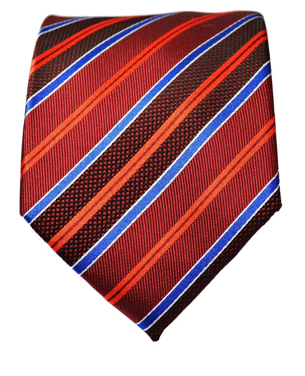 Fire Red Silk Tie Set by Paul Malone