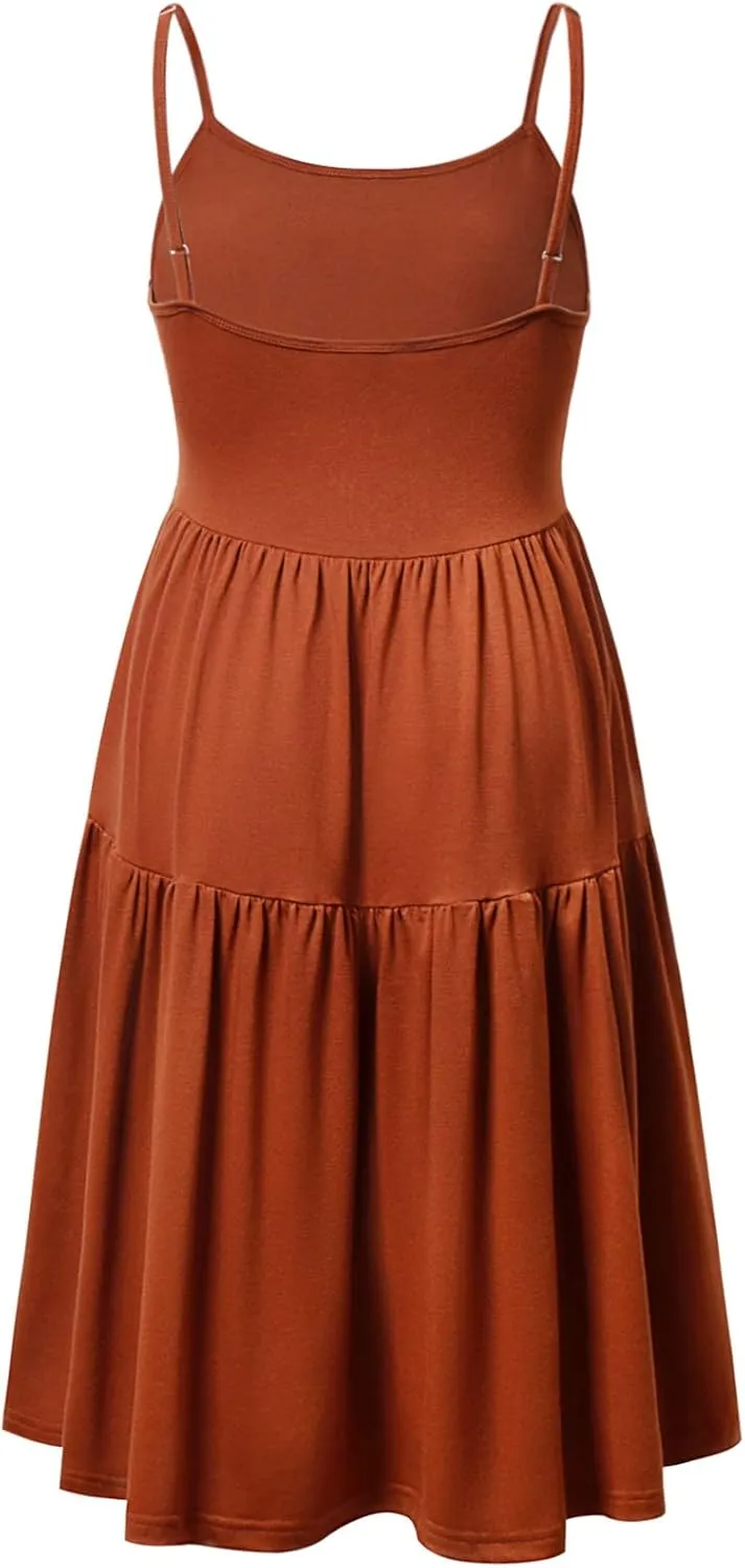 GINKANA Women's Sleeveless Maternity Dress Adjustable Strappy Summer Casual Swing Dress for Daily Wearing Or Baby Shower
