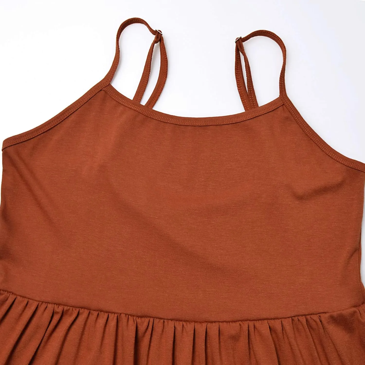 GINKANA Women's Sleeveless Maternity Dress Adjustable Strappy Summer Casual Swing Dress for Daily Wearing Or Baby Shower