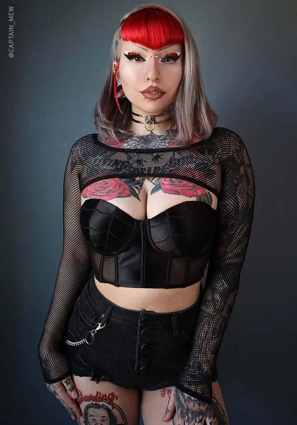 Helena Fishnet Super | CROP TOP