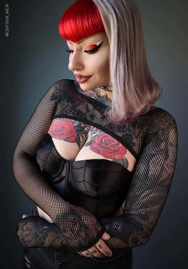 Helena Fishnet Super | CROP TOP